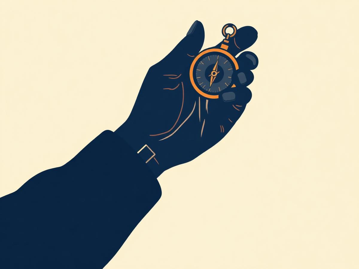 Illustratie van een hand met een kompas